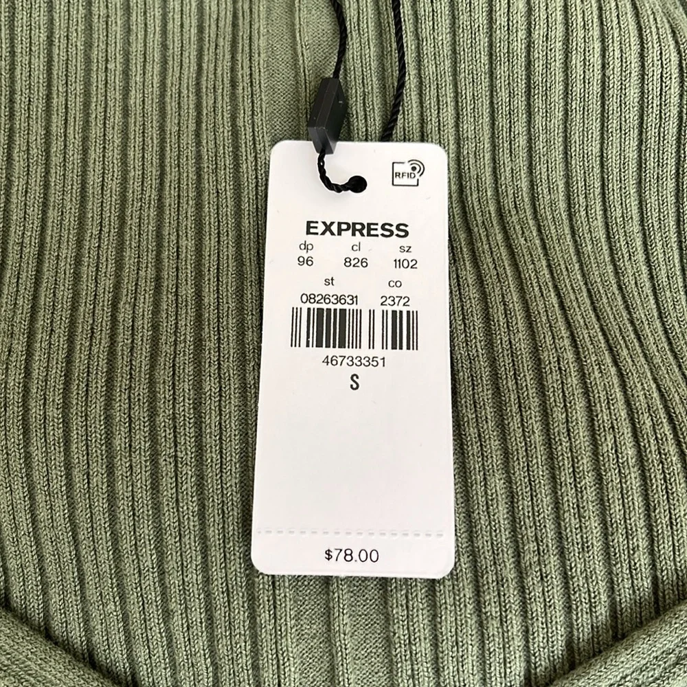 Express Ribbed Sweetheart Sweater - Picture 5 of 6